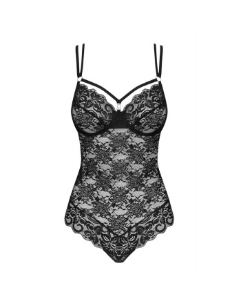 somptueux body noir en dentelle fine de la marque obsessive lingerie