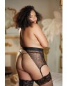  portejarretelles grande taille en dentelle noire petit prix