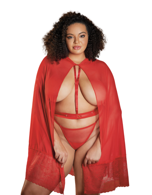 cape sexy en fine résille grande taille pour femme de la collection allure