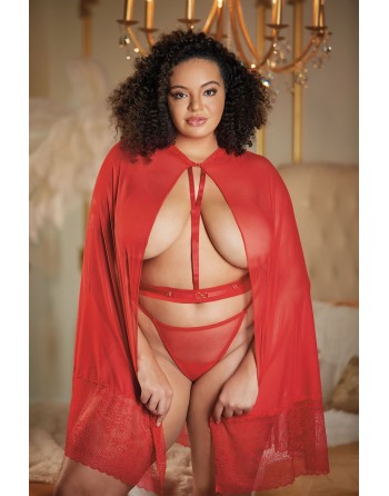 cape sexy en fine résille grande taille pour femme de la collection allure