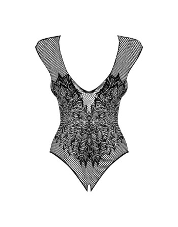  obsessive : body noir semi transparent à motifs