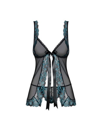 amanta babydoll noire et turquoise de la marque obsessive