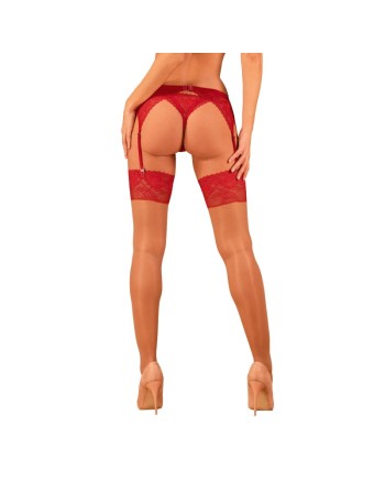  lingerie tendance sensuelle : lacelove bas jarretelles  rouge