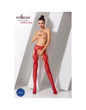 bas jarretelles rouge s023r  de la marque de lingerie sexy passion 