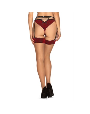 tendance sensuelle : bas sexy bordeaux sugestina de la marque obsessive 