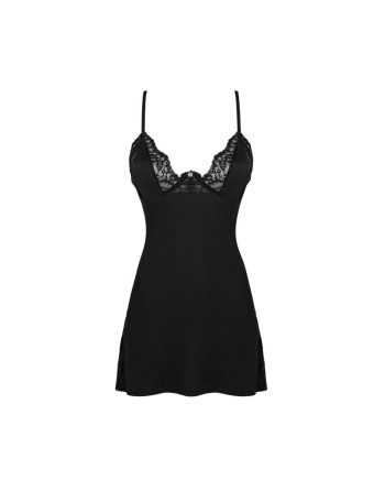  lingerie vous présente bellastia nuisette et string  noire