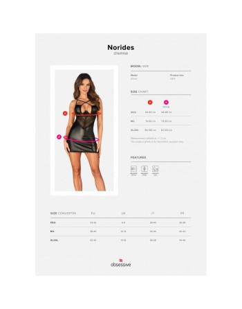  lingerie vous présente norides nuisette et string  noire