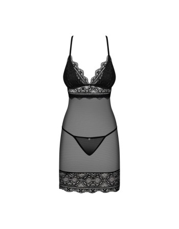 tendance sensuelle : nuisette noir renelia de la marque obsessive 