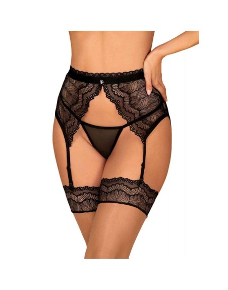 tendance sensuelle : portejarretelle noir isabellia de la marque obsessive 