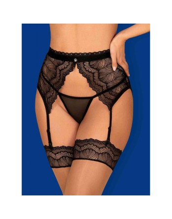 tendance sensuelle : portejarretelle noir isabellia de la marque obsessive 