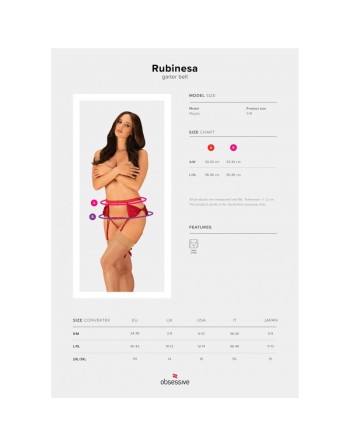 tendance sensuelle : portejarretelle rouge rubinesa de la marque obsessive 