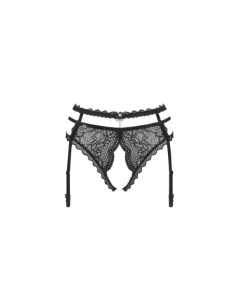 portejarretelles pearlove noir de la marque de lingerie sexy obsessive