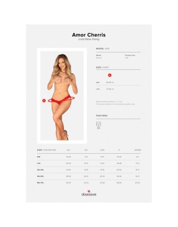 amor cherris string ouvert  rouge