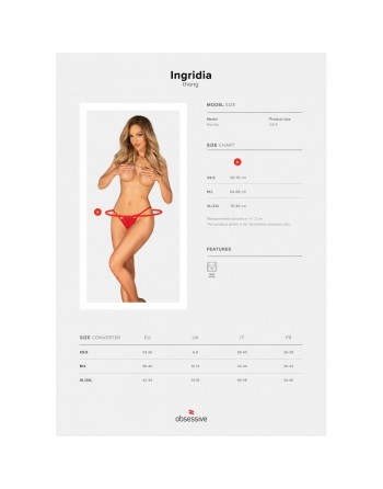 ingridia string ouvert  rouge