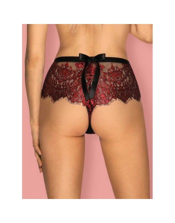 tendance sensuelle : shorty rouge et noir redessia de la marque obsessive 