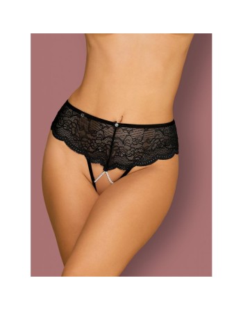 culotte ouverte noire pearlove de la marque obsessive lingerie