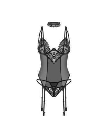 donarella corset et string  noir