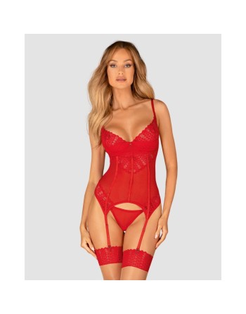 ingridia corset et string  rouge