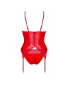 tendance sensuelle : corset et culotte rouge diyosa de la marque obsessive 