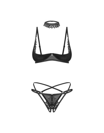 donarella ensemble ouvert 3 pièces  noir obsessive par votre  tendance sensuelle 