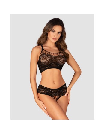 k103 top et culotte  noir obsessive par tendance sensuelle 