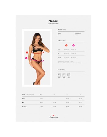 nesari ensemble ouvert  noir obsessive par votre  tendance sensuelle 