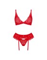 chilisa ensemble 3 pièces  rouge obsessive par tendance sensuelle 