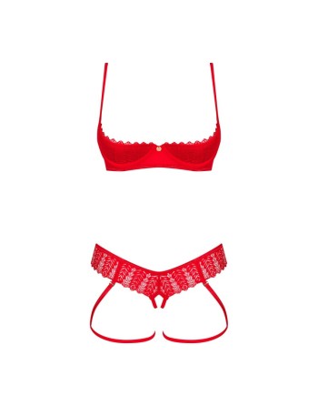 ingridia ensemble 2 pièces ouvert  rouge obsessive par tendance sensuelle 