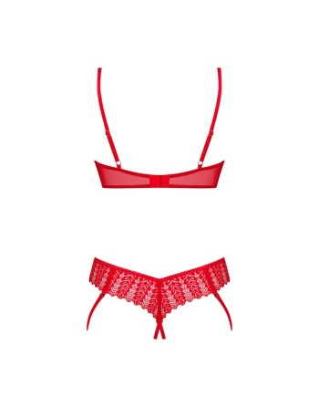 ingridia ensemble 2 pièces ouvert  rouge obsessive par tendance sensuelle 