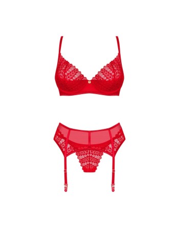 ingridia ensemble 3 pièces  rouge obsessive par tendance sensuelle 