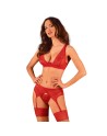 lacelove ensemble 3 pièces  rouge obsessive par tendance sensuelle 