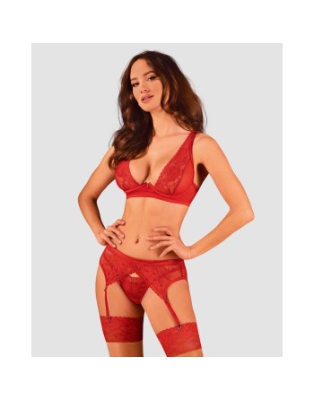 lacelove ensemble 3 pièces  rouge obsessive par tendance sensuelle 