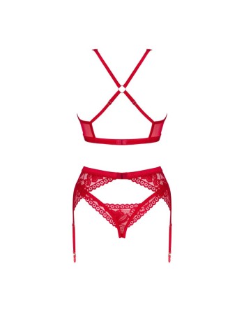 lacelove ensemble 3 pièces  rouge obsessive par tendance sensuelle 