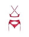 lacelove ensemble 3 pièces  rouge obsessive par tendance sensuelle 