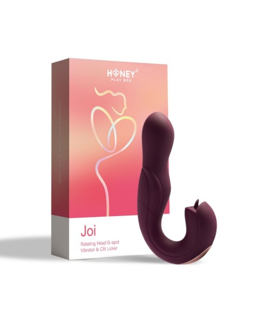  joi  vibromasseur tête rotative et stimulateur clitoridien  violet honey play box