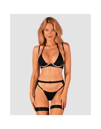 selinne ensemble 3 pièces  noir obsessive par tendance sensuelle 