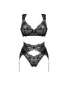 donna dream ensemble 3 pièces  noir obsessive par tendance sensuelle 