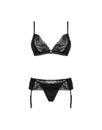 maderris ensemble 3 pièces  noir obsessive par tendance sensuelle 