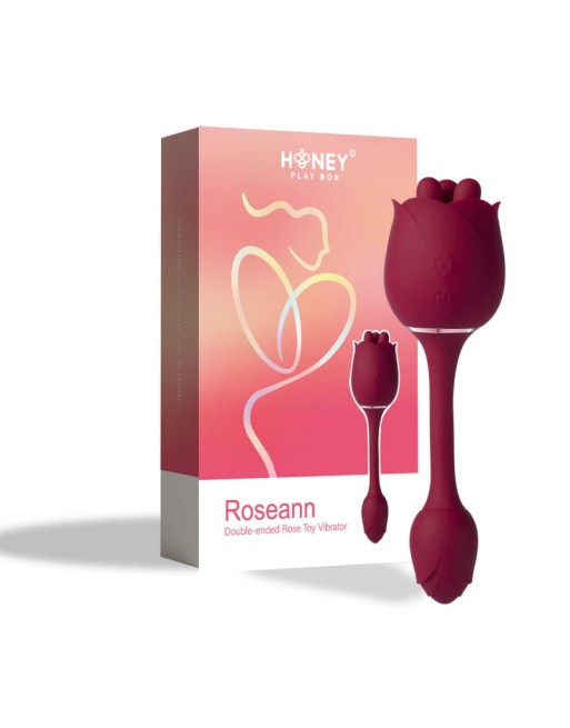 roseann  vibromasseur en forme de rose à double extrémité