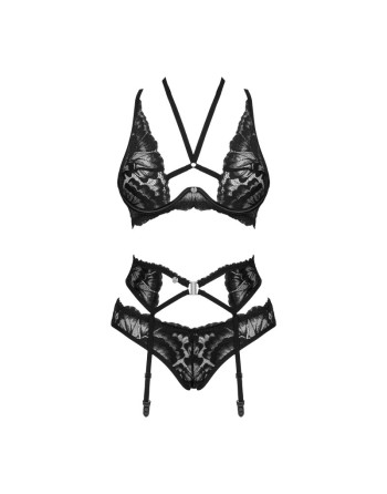 tendance sensuelle : alessya ensemble 3 pcs  noir de la marque obsessive 