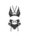 tendance sensuelle : alessya ensemble 3 pcs  noir de la marque obsessive 