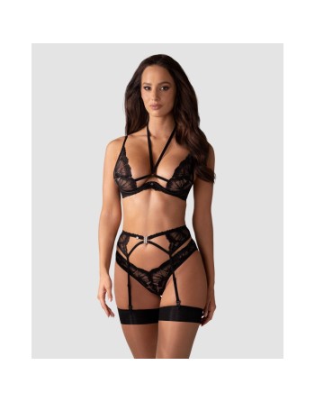 tendance sensuelle : alessya ensemble 3 pcs  noir de la marque obsessive 