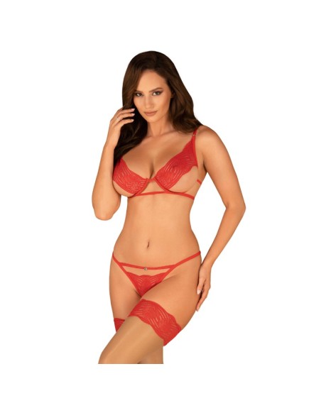 tendance sensuelle : mellania ensemble 2 pcs  rouge de la marque obsessive 