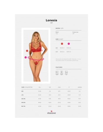 tendance sensuelle : lonesia ensemble 2 pcs  rouge de la marque obsessive 