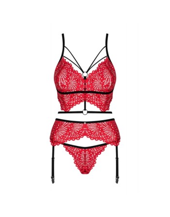 ensemble rouge mettia en fine dentelle de la marque obsessive lingerie