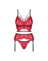 ensemble rouge mettia en fine dentelle de la marque obsessive lingerie