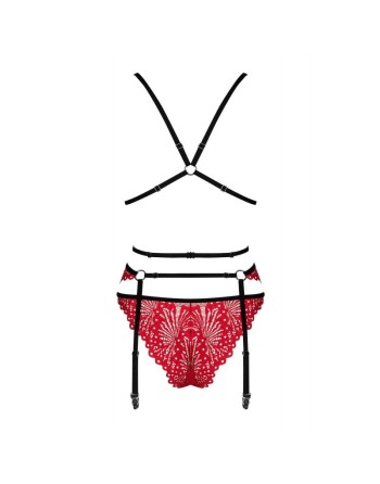 ensemble rouge mettia en fine dentelle de la marque obsessive lingerie