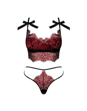 tendance sensuelle : ensemble 3 pcs rouge et noir redessia de la marque obsessive 