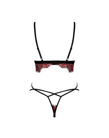 tendance sensuelle : ensemble 3 pcs rouge et noir redessia de la marque obsessive 