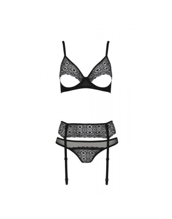 ensemble 3 pièces noir zinnia de la marque de lingerie sexy passion